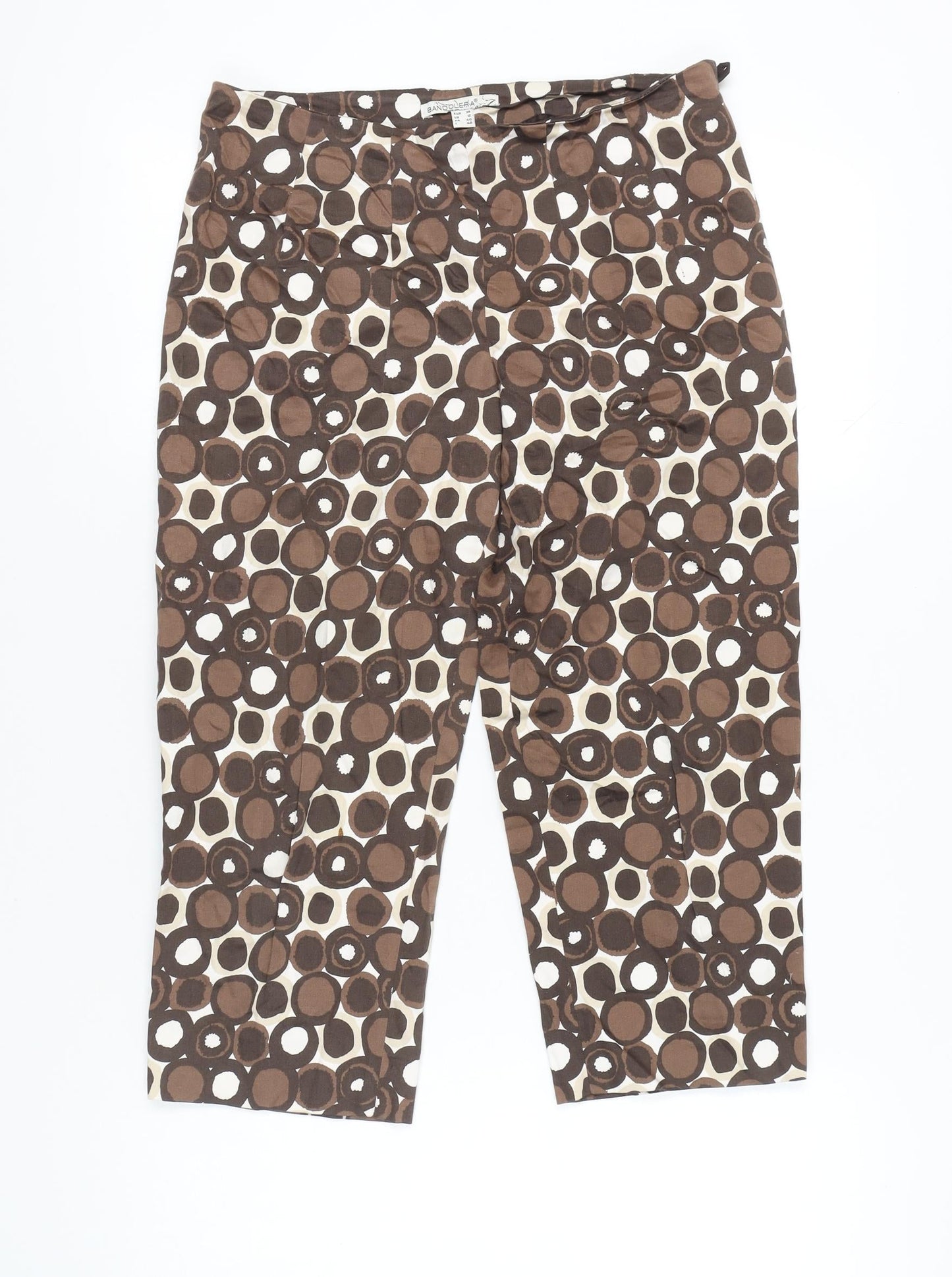 Bandolera Women’s Brown Geometric Capri Trousers Size 12