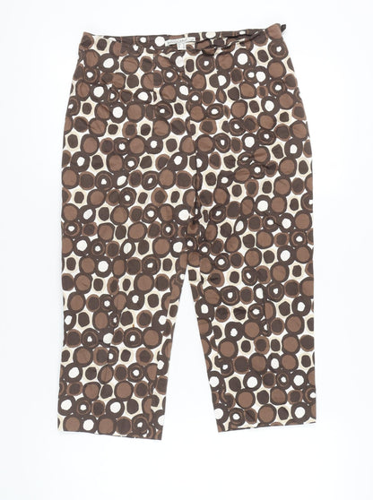Bandolera Women’s Brown Geometric Capri Trousers Size 12
