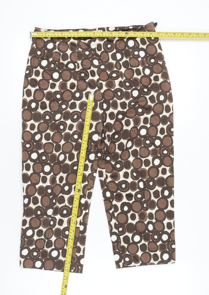 Bandolera Women’s Brown Geometric Capri Trousers Size 12
