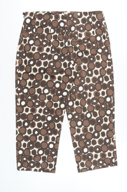 Bandolera Women’s Brown Geometric Capri Trousers Size 12