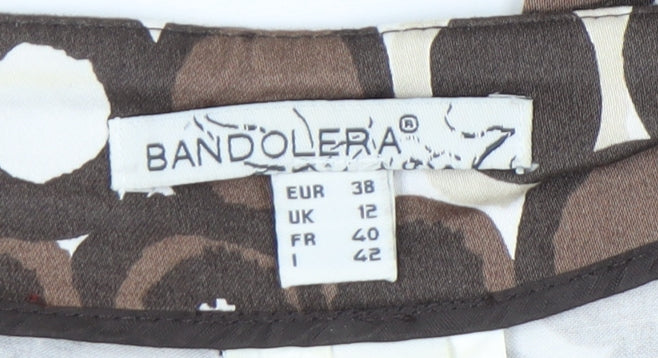 Bandolera Women’s Brown Geometric Capri Trousers Size 12