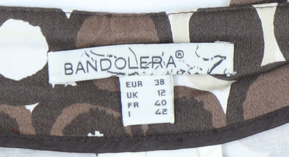 Bandolera Women’s Brown Geometric Capri Trousers Size 12