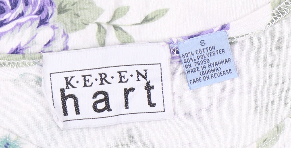 Keren Hart Women’s White Floral Sheath Midi Dress Size S