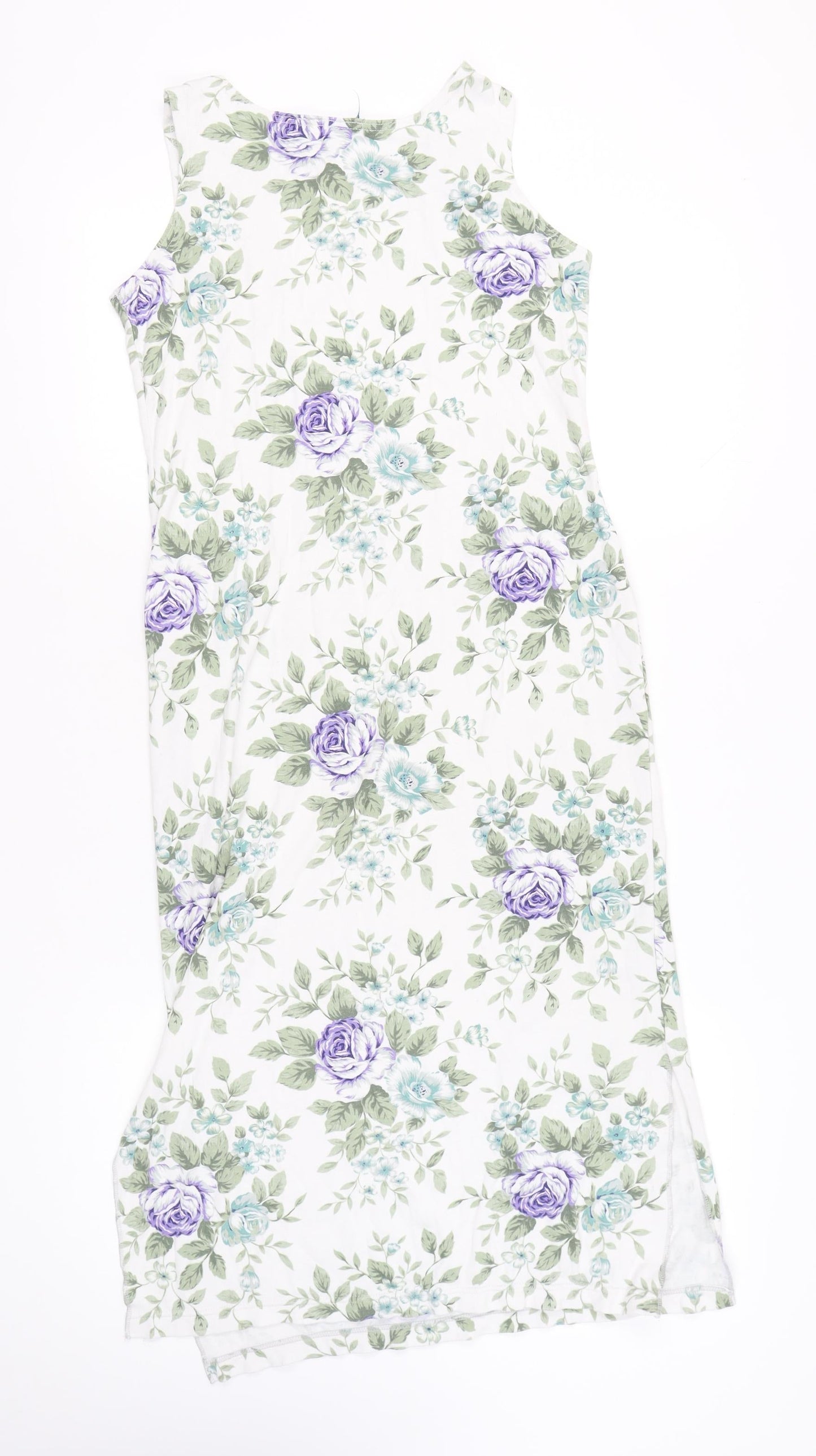 Keren Hart Women’s White Floral Sheath Midi Dress Size S