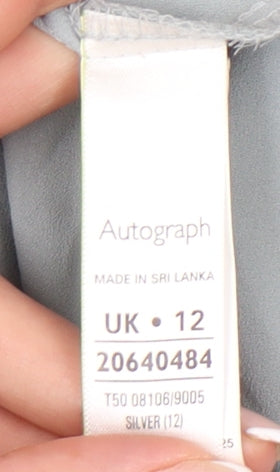 Womens UK Size 12 Marks and Spencer Silver Basic Blouse