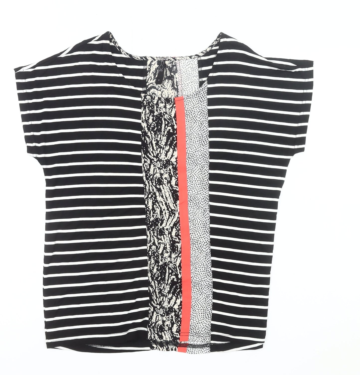 F&F Women’s Black Striped Jersey T-Shirt Size S Short Sleeve