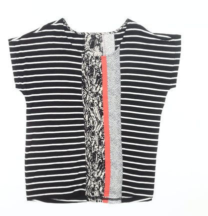 F&F Women’s Black Striped Jersey T-Shirt Size S Short Sleeve