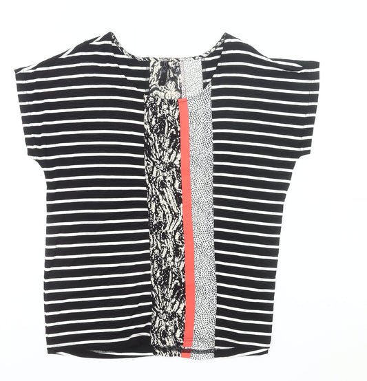 F&F Women’s Black Striped Jersey T-Shirt Size S Short Sleeve