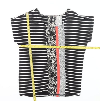F&F Women’s Black Striped Jersey T-Shirt Size S Short Sleeve