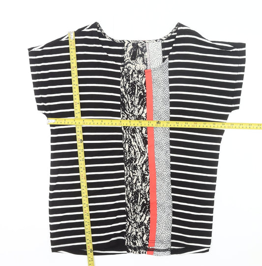 F&F Women’s Black Striped Jersey T-Shirt Size S Short Sleeve