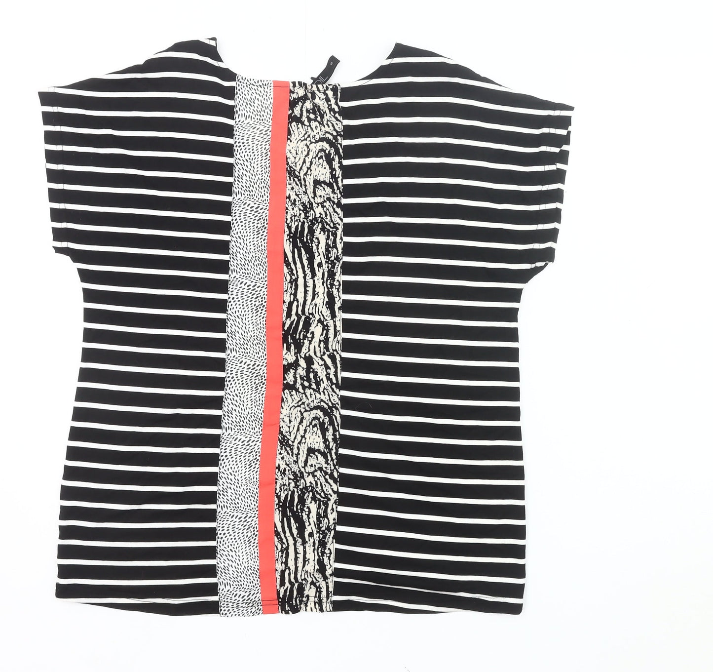 F&F Women’s Black Striped Jersey T-Shirt Size S Short Sleeve