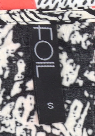 F&F Women’s Black Striped Jersey T-Shirt Size S Short Sleeve