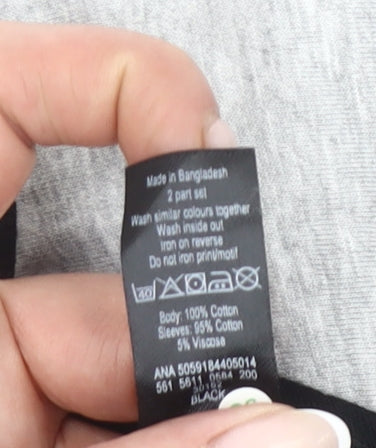 George Men’s Black Grey Pudsey Bear Long Sleeve T-Shirt Size S