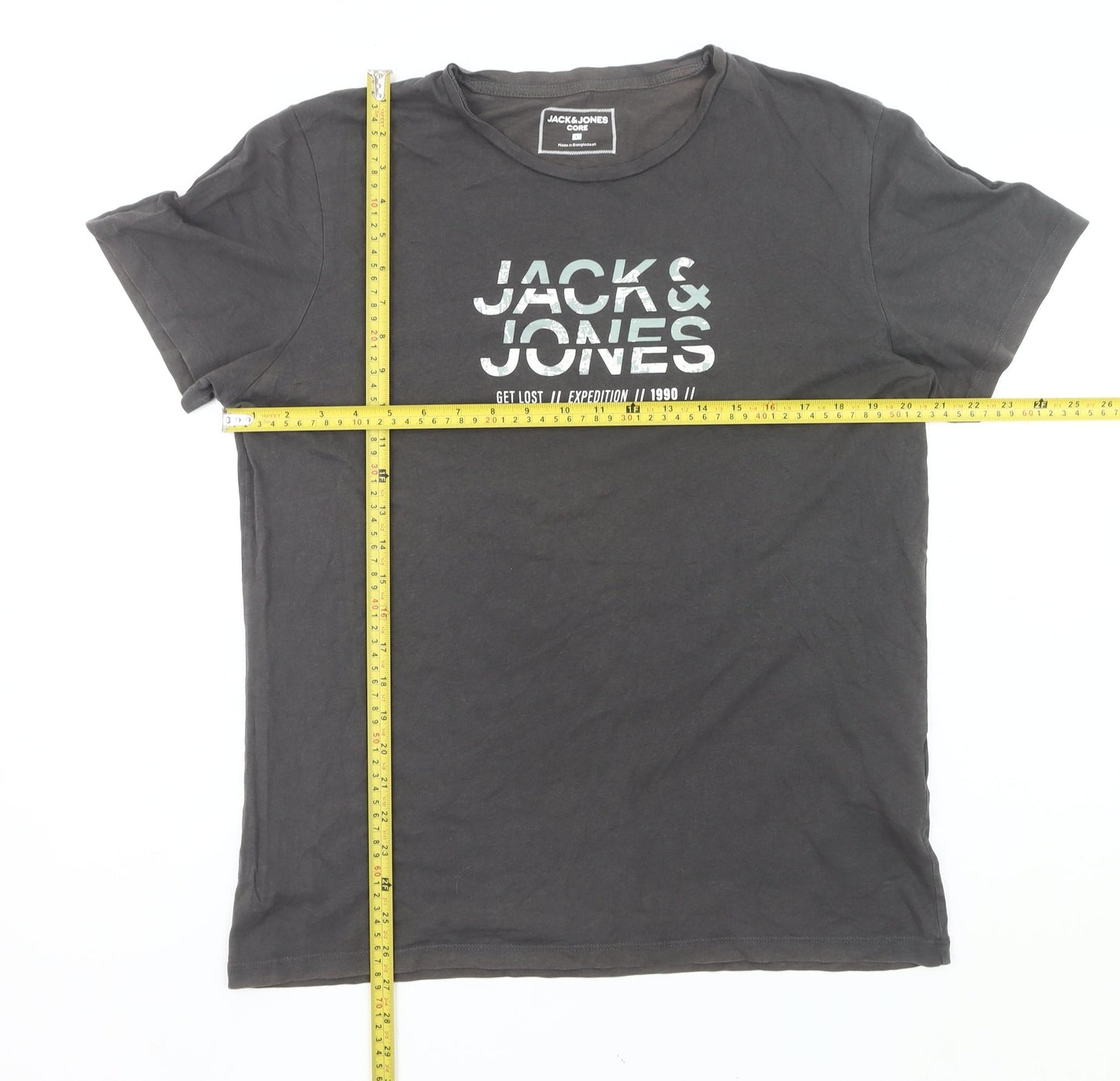 Jack & Jones Men’s Black Graphic Print Crew Neck T-Shirt Size L