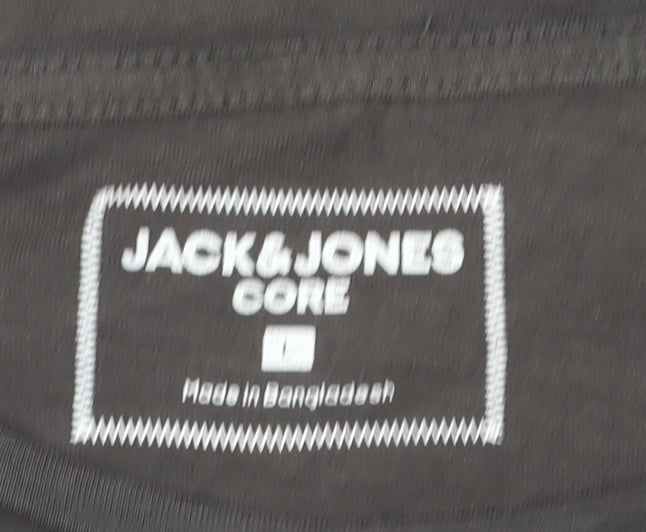 Jack & Jones Men’s Black Graphic Print Crew Neck T-Shirt Size L
