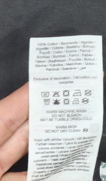 Jack & Jones Men’s Black Graphic Print Crew Neck T-Shirt Size L