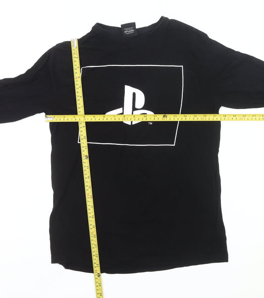Mens UK Size XS Difuzed Black  T-Shirt