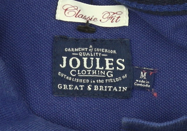 Joules Men's Blue Classic Fit Polo Shirt Size M 100% Cotton