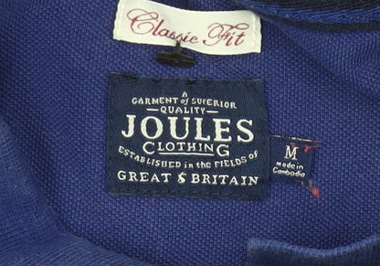 Joules Men's Blue Classic Fit Polo Shirt Size M 100% Cotton