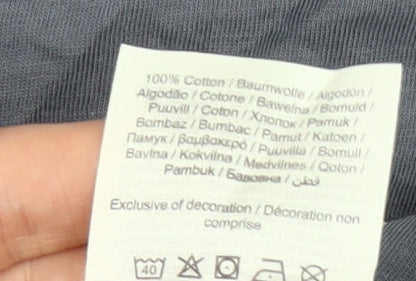 Jack & Jones Men’s Blue Graphic Print Crew Neck Cotton T-Shirt Size L