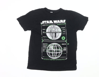 Peacocks Men's Black Star Wars Death Star Graphic T-Shirt Size M