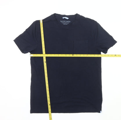 Racing Green Men's Black Medium Short Sleeve Cotton T-Shirt