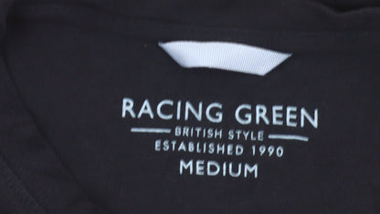 Racing Green Men's Black Medium Short Sleeve Cotton T-Shirt