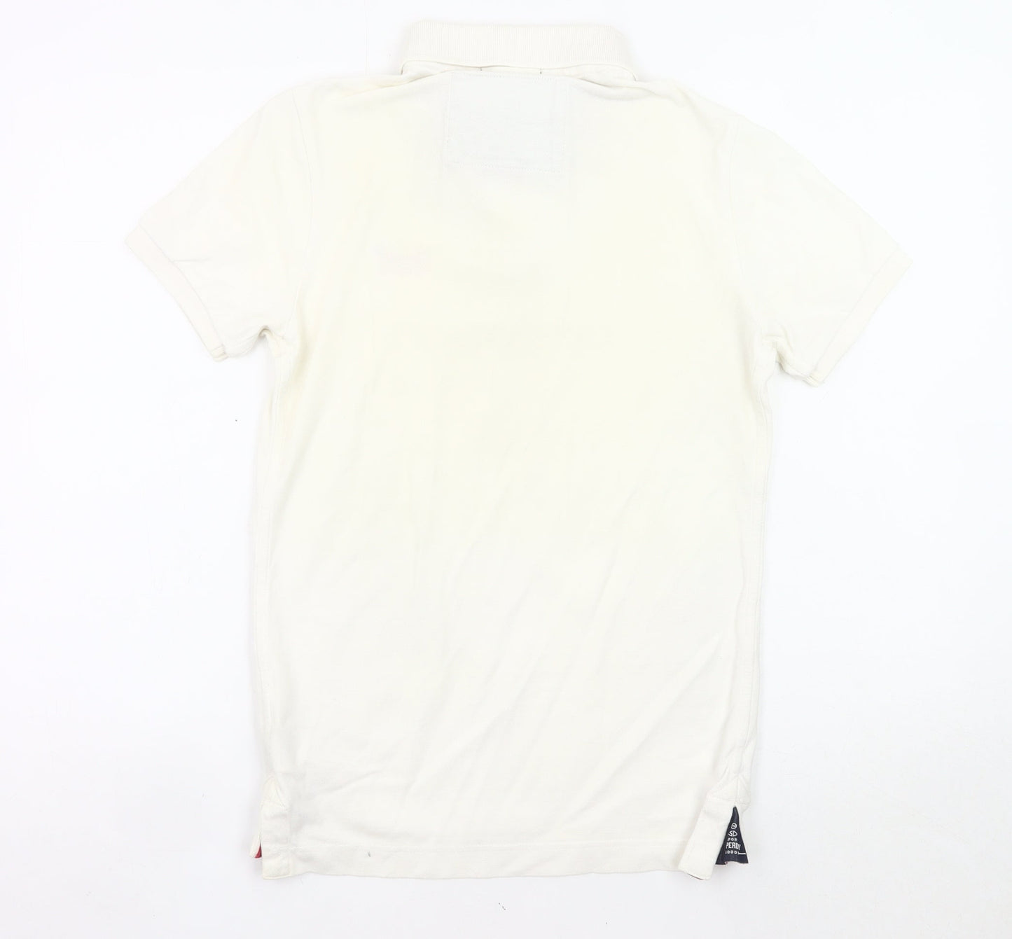 Superdry Men’s White Polo Shirt Small Regular Fit Cotton Logo