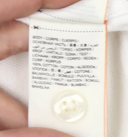 Superdry Men’s White Polo Shirt Small Regular Fit Cotton Logo