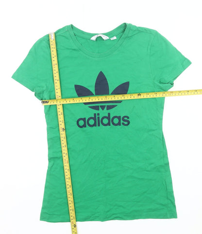 Womens UK Size 10 adidas Green Basic T-Shirt