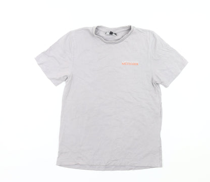 Métissier Paris Boys Grey L Logo Print Cotton Crew Neck T-Shirt