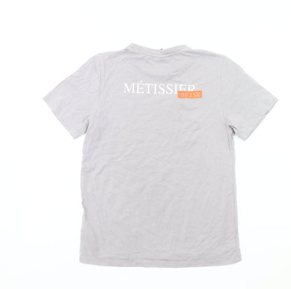 Métissier Paris Boys Grey L Logo Print Cotton Crew Neck T-Shirt
