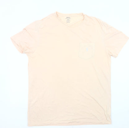 Ralph Lauren Men’s Beige Stretch Cotton Crew Neck Pocket T-Shirt M
