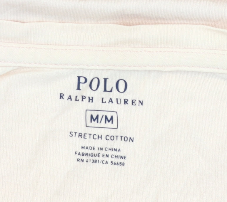 Ralph Lauren Men’s Beige Stretch Cotton Crew Neck Pocket T-Shirt M