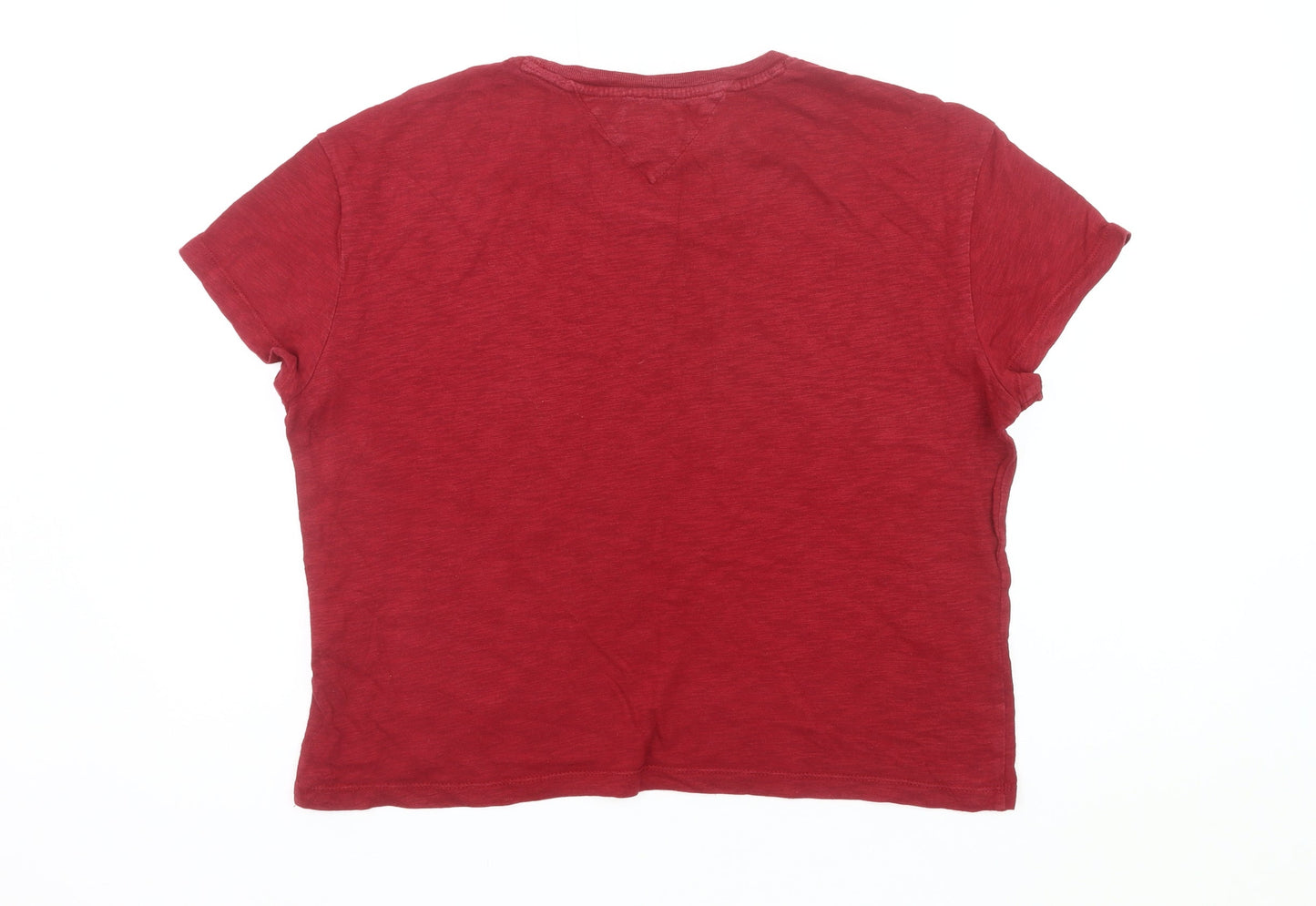 Womens UK Size M Tommy Jeans Red Cropped T-Shirt