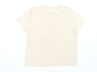 Womens UK Size 14 Disney Beige Basic T-Shirt