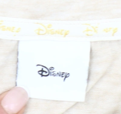 Womens UK Size 14 Disney Beige Basic T-Shirt