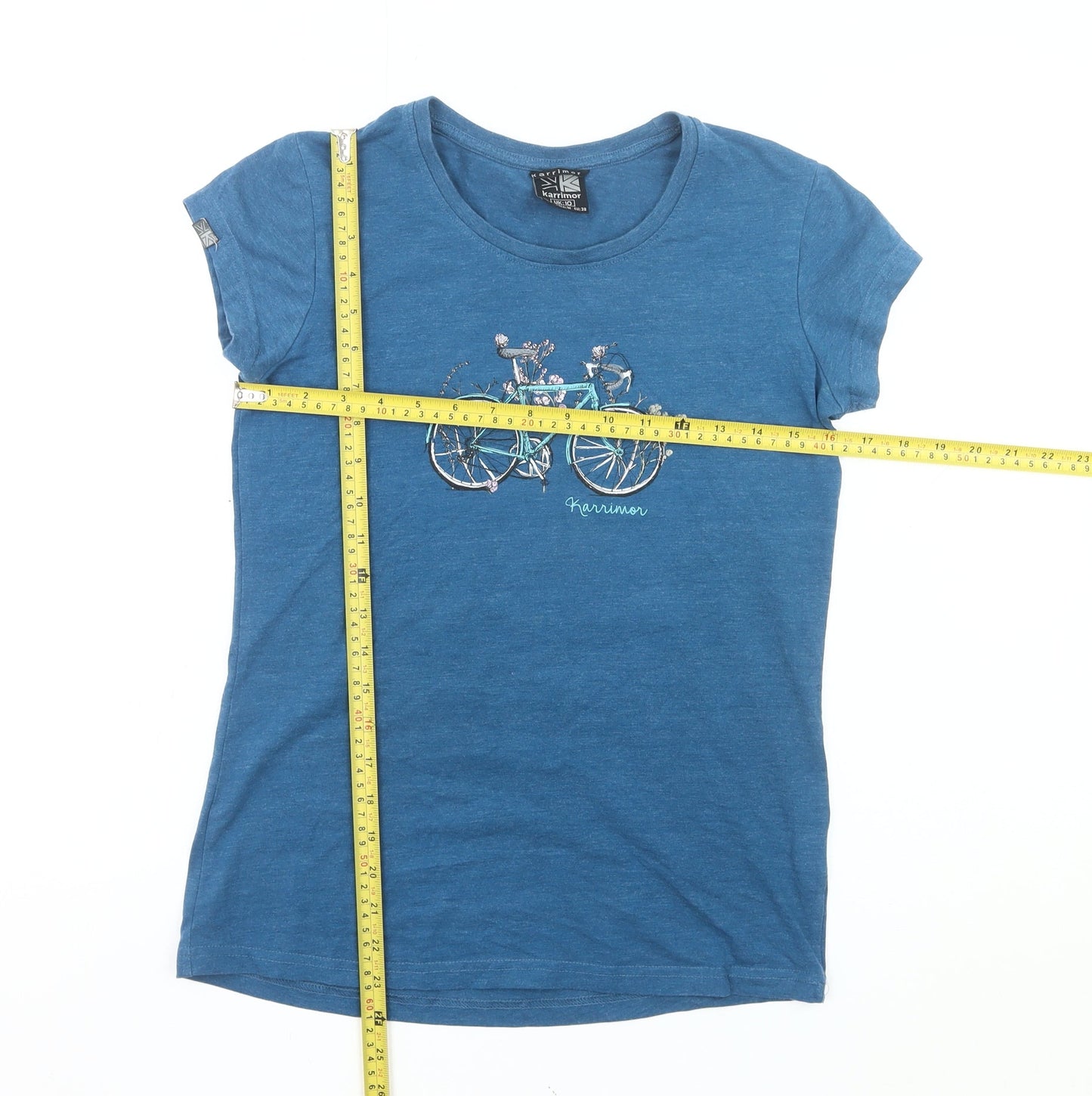 Karrimor Womens Blue T-Shirt Size 10 Short Sleeve Cotton Blend