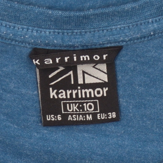 Karrimor Womens Blue T-Shirt Size 10 Short Sleeve Cotton Blend
