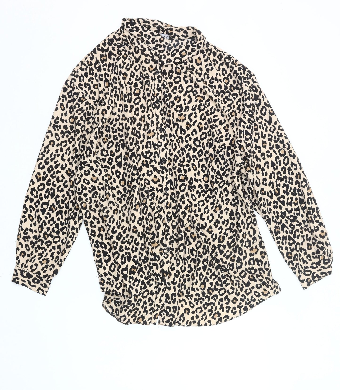 Evans Women’s Leopard Print Button-Up Tunic Shirt Size 26