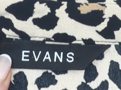 Evans Women’s Leopard Print Button-Up Tunic Shirt Size 26