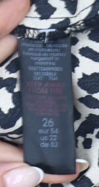 Evans Women’s Leopard Print Button-Up Tunic Shirt Size 26