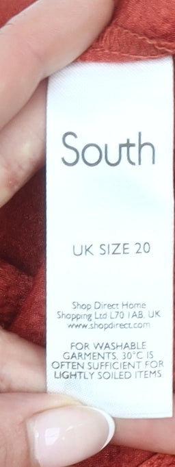 South Women’s Red Shift Dress Size 20 Short Sleeve Zip Back