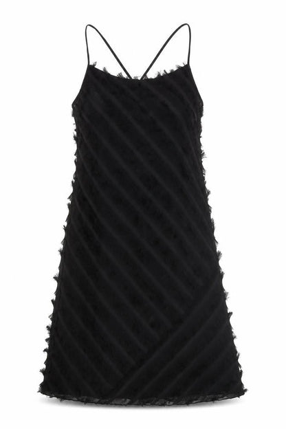 Great Plains Women’s Black Slip Dress Size S Midi Sleeveless Fringe