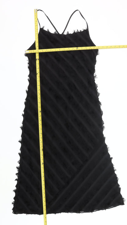 Great Plains Women’s Black Slip Dress Size S Midi Sleeveless Fringe