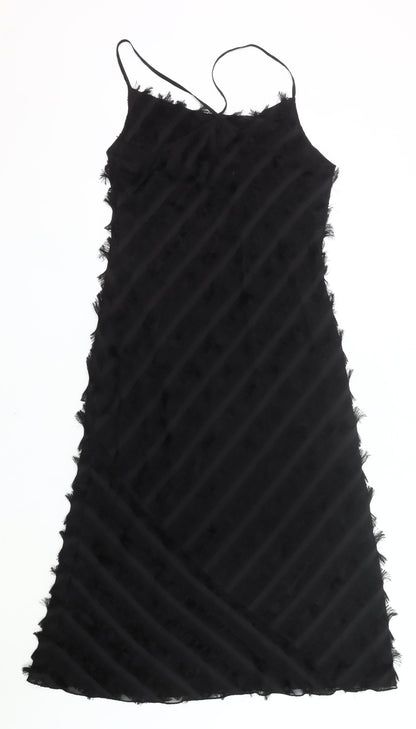 Great Plains Women’s Black Slip Dress Size S Midi Sleeveless Fringe