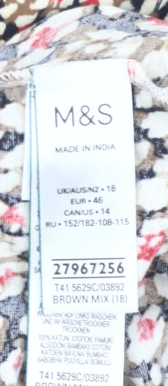 Womens UK Size 18 Marks and Spencer Multicoloured Tunic Blouse