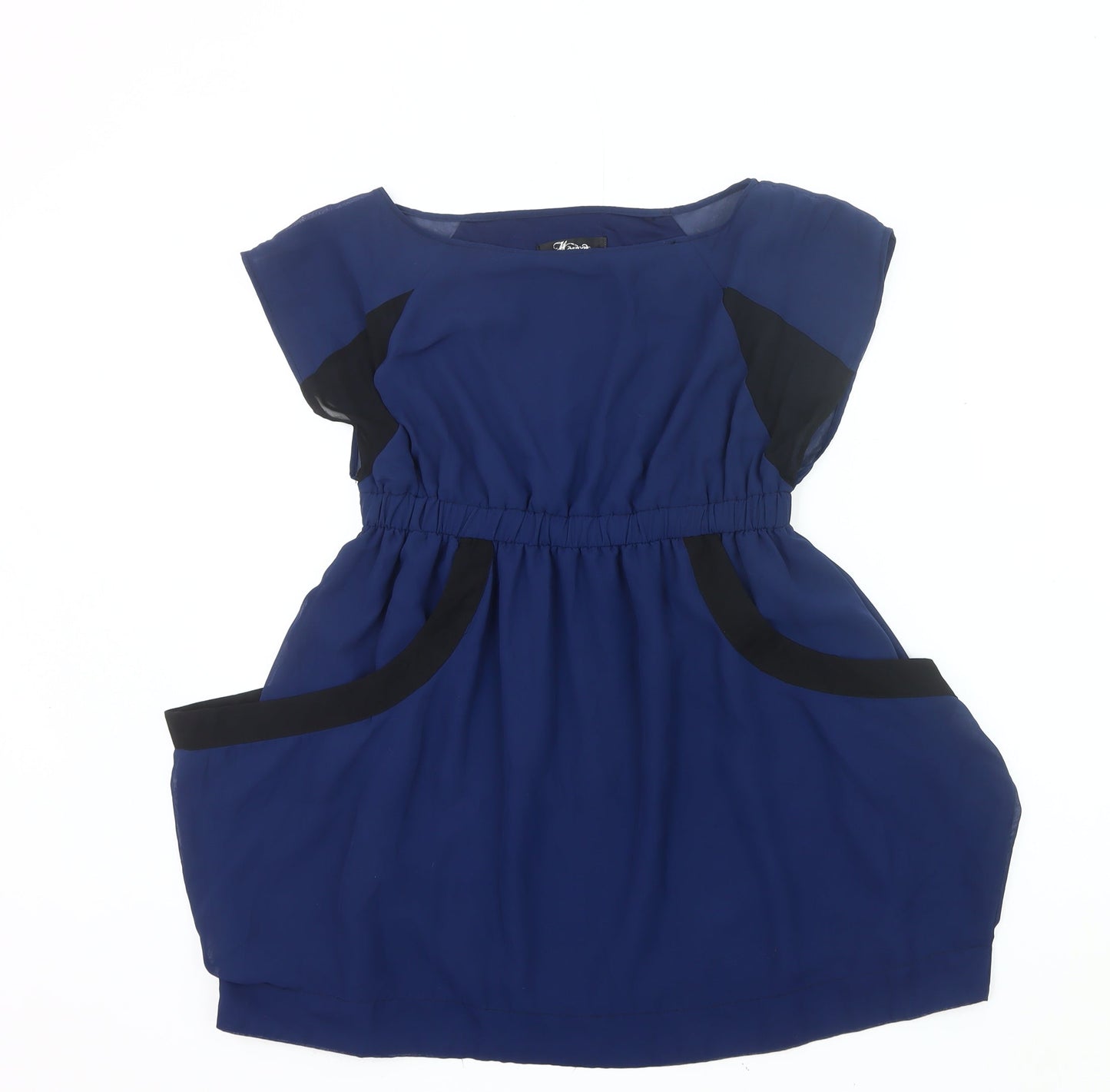 Harper Women’s Blue Tunic Blouse Size 12 Colourblock Cap Sleeve