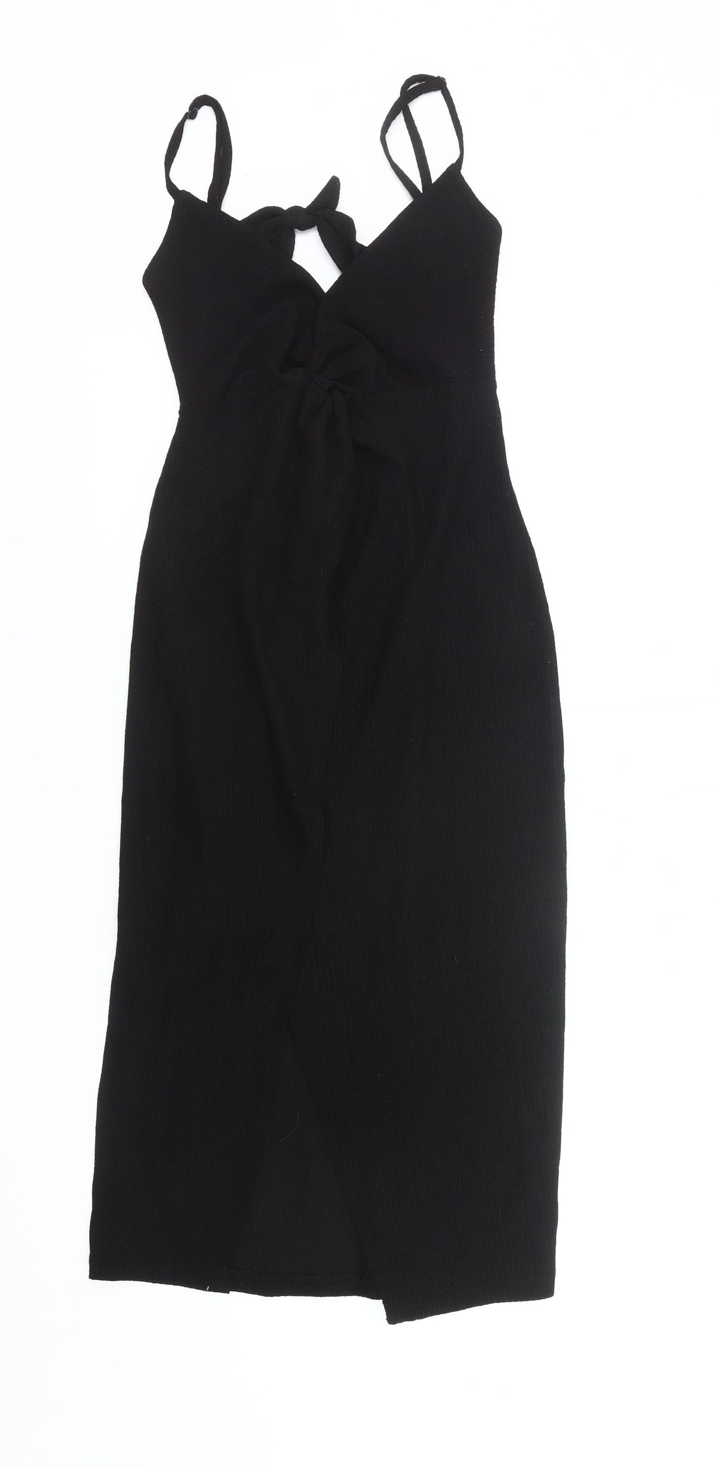 Bershka Women’s Black XS Bodycon Midi Dress Cut Out Party