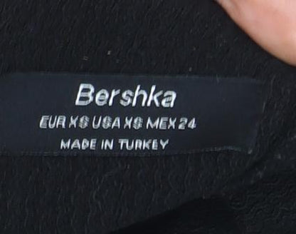 Bershka Women’s Black XS Bodycon Midi Dress Cut Out Party